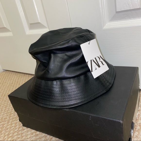 Faux Leather Bucket Hat 